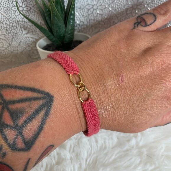 Kate Spade Pink Friendship Bracelet Adjustable - Picture 1 of 3